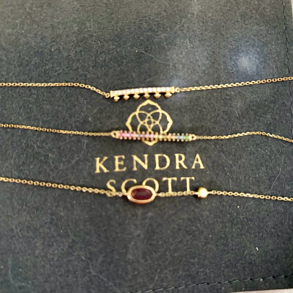Kendra Scott 14k yellow gold RARE pink tourmaline and diamond